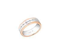 Amor Ring Damen, Herren, Bicolor, 56|18, 6 mm, Weiß, 2 mm, Edelstahl, IP Rose 9148936