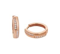 Amor Creolen 925 Sterling Silber Damen Ohrschmuck, mit Zirkonia synth., 1,5 cm, Roséfarben, Kommt in Schmuck Geschenk Box, 2022065