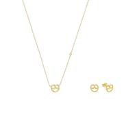 Amor Set 925 Sterling Silber Damen Multisets, mit Zirkonia synth., 40+5 cm, Brezel, Kommt in Schmuck Geschenk Box, 2039238