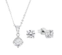 Amor Set 925 Sterling Silber Damen Multisets, mit Zirkonia synth., 42 cm, Silber, Kommt in Schmuck Geschenk Box, 9964963