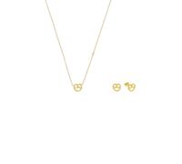 Amor Set 925 Sterling Silber Damen Multisets, mit Zirkonia synth., 40+5 cm, Brezel, Kommt in Schmuck Geschenk Box, 2039238