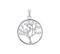 Amor Motivanhänger für Damen, 925 Sterling Silber, Zirkonia synth. | Lebensbaum, silber Silber