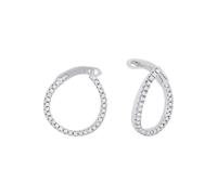 amor - Creolen für Damen, 925 Sterling Silber, Zirkonia synth. Weiss