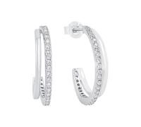 Amor Creolen 2026205 – 925 Sterling Silber mit synthetischen Zirkonia, 2 cm – Damen, Geschenkbox