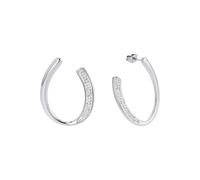 Amor Creolen Edelstahl Damen Ohrschmuck, mit Zirkonia synth., 3,1 cm, Silber, Kommt in Schmuck Geschenk Box, 2022544