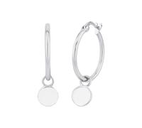 Amor Creolen 925 Sterling Silber Damen Ohrschmuck, 1,8 cm, Silber, Kommt in Schmuck Geschenk Box, 2026262