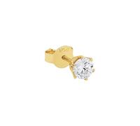 Single-Ohrstecker AMOR "2021581", gold (goldfarben, weiß, kristallweiß), Ohrringe, Damen, Gelbgold 375, mit Zirkonia (synth.) (27217456-0) goldfarben, weiß, kristallweiß