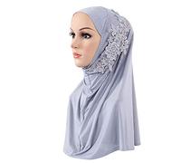 Amorar Hijab Kopftuch Muslimische Frauen Turban Kopfbedeckung Halstuch Haartuch Abaya Dubai Frauen Elegante Gesichtsschleier Hidschab Schal Beanie Bandanas Chemo Kappe