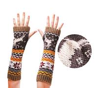 Amorar Winterhandschuhe Stricken Langen Arm wärmer Fäustlinge Fingerlose Armstulpen Daumenloch kaltes Wetter Stulpen Pulswärmer Armwärmer Muffs