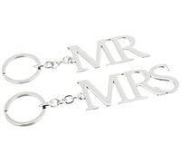 AMORE Set mit zwei versilberten Schlüsselanhängern Mr & Mrs