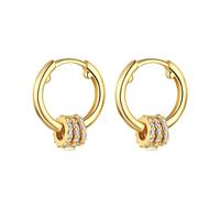AMORETTO MILANO 925 Silber Creolen Zirkoniasteine Ringe Gold