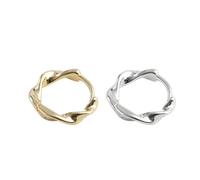 AMORETTO MILANO 925 Silber Wellen Creolen Gold