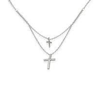 AMORETTO MILANO Halskette aus 925 Silber Kreuz Zirkonia A140031 - Silber