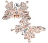 Amosfun 1 Paar Goldene Strass Schmetterlings Schuhclips aus Legierung Praktische und Flexible Hochzeitsschuhclips für Bankett und Geburtstag mit Zartem Design
