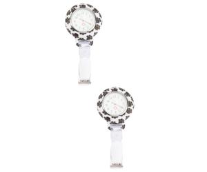 Amosfun 2 Stück Uhr Tragbare Taschenuhr Symbol Modische Silikon Hängeuhr Für Profis