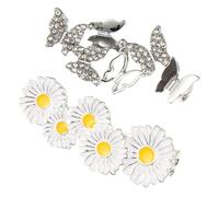 Amosfun 2 Stück Weiße Schnürsenkelclips mit Schmetterlings und Gänseblümchen Motiv Langlebige Schuhschnallen Robust und Farbecht Modische Schuhdekoration für Damen und Herren