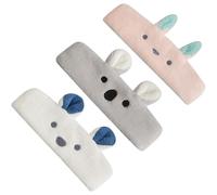 Amosfun 3 Stück pack Dehnbares Fleece Stirnband für Gesichtswäsche und Make Up Wasserabsorbierend Bequemes Haarband für Spa Sport und Yoga Weiß Hellrosa Hellgrau