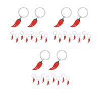 Amosfun 30 Stück Roter Chili Schlüsselanhänger aus Legierung für Tasche | Leicht, Formstabil und Farbecht, als Festliches Geschenk für Feiertage, Kompakt zu Tragen