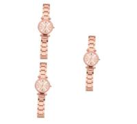 Amosfun 3stücke Damen Armbanduhr Mit Edelstahlarmband Stilvolle Quarzuhr Roségold Modische Frauen Uhr Für Jeden Anlass Elegant Und Langlebig Für Freizeit Und Business