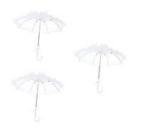 Amosfun 3stücke Hochzeitsregenschirm Aus Spitze Handgemachte Elegante Deko Für Braut Vintage Stil Klein Weiß Für Romantische Fotos Und Hochzeitsfeiern