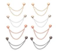 Amosfun 8 Stück Magnetische Kleidungsklammern mit Kette für Damen Starker Halt Verstellbarer Verschluss Modische Brosche ohne Nadel Vielseitig für Schals und Ärmel