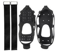 Amosfun Anti Rutsch Eiskrallen für Schuhe aus Tpe mit 24 Zähnen Leichte Steigeisen mit Festem Sitz für Eisfischen und Bergsteigen 1 Paar Schwarz