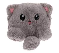 Amosfun Cartoon Plüsch Crossbody Tasche Katze Pelzig Kleine Umhängetasche für Frauen Mädchen Kinder Geburtstagsgeschenke Outdoor Telefon Schlüssel Geldbörse (Rosa), grau, 23X20X10CM