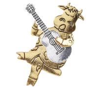 Amosfun Dekorative Legierung Brosche mit Gitarre und Kuh Glänzend und Robust Vintage Schmuck für Damen und Mantel Accessoires