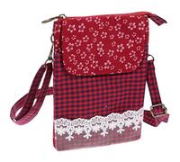 Amosfun Handytasche Umhängetasche Damen 5 Lagige Stofftasche mit Reißverschluss Fronttasche und Verstellbarem Träger für Freizeit und Stadt Kleine Aufbewahrung für Handy Geldbörse