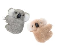 Amosfun Krallenklammern Koala 2 Stück Packung Kleine Haarspangen für Damen Haarschonend in Khaki und Grau für Alltag und Festliche Anlässe