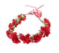 Amosfun Rotes Blumenstirnband aus Stoff mit Zartem Design Praktisches Haarschmuck für Frauen für Hochzeiten und Besondere Anlässe Langlebig und Leicht zu Tragen