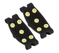 Amosfun Schuhspikes mit 5 Zahn Design und Tpe Material Gelber Verschluss Rutschfeste Steigeisen für Winterwandern und Angeln Eis 1 Paar Outdoor Schneeschuhgripper