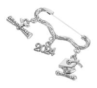 Amosfun Stylische Abschlussbrosche aus Zinklegierung mit Abschlussstimmung für Elegante Broschen für Frauen zur Graduation Feier in Silber