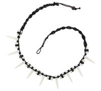 Amosfun Wikinger Halskette Herren Handgewebt mit Künstlichem Wolfszahn Anhänger Boho Schmuck für Alltag und Festival