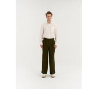 AmourLinen Bundfalten-Leinenhose für Herren ENZO Deep Olive (grün) XXXL