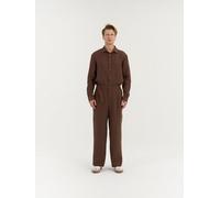 AmourLinen Bundfalten-Leinenhose für Herren ENZO Kakao (braun) S