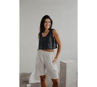 AmourLinen Mini-Leinen-Crop-Top PIPPA charcoal (schwarz) XL