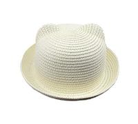 AMOYER Sommer Sonnenhut Kinder Katze-Ohr-Strohhut Sonnenhut Baby-Bären-Form-Eltern-Kind-Hut