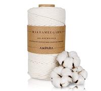 Ampara - Hochwertiges Makramee Garn 5mm x 100m, Häkelgarn für Körbe häkeln, Rope Garn, 100% Baumwollgarn, Korb, Teppich, Kissen | Laborgeprüft
