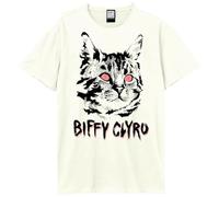 Amplified Biffy Clyro Black Cat Unisex-Erwachsene T-Shirt, Vintage-Weiß, Mittel