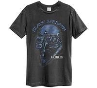 Amplified Black Sabbath T-Shirt Vintage Band 78 Tour Herren Damen Carbon Uni, Holzkohle, XL