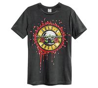 Amplified Bloody Bullet T-Shirt Guns N Roses Erwachsene Unisex (XXL) (Karbon, Rot)