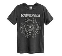 Amplified Classic Seal T-Shirt Ramones Erwachsene Unisex, Kohle, X-Small