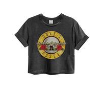 Amplified Crop Top Damen T-Shirt (Guns 'N Roses Bullet - Charcoal, S)