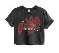 Amplified Crop Top Damen T-Shirt (LED Zeppelin Icarus - Charcoal, XS)