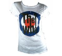 Amplified Damen Lady T-Shirt Weiss White Official The WHO Merchandise Target VIP Rock Star Vintage Nähte Aussen M 40