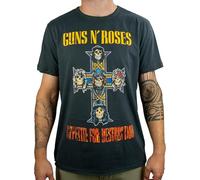 Amplified Damen T-Shirt Guns N Roses-Appetite for Destruction, Grau (Charcoal Cc), S