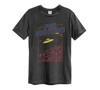 Amplified FOO Fighters Flying Saucers T-Shirt Charcoal (XL)