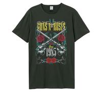 Amplified Guns N Roses - LA Big Guns | Kurzarm Band T-Shirt im Retro Look | Farbe: Dunkelgrau, Größe: M