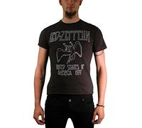 Amplified Herren Led Zeppelin T-Shirt, Grau (Charcoal), (Herstellergröße: Large)